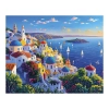 Zestaw kreatywny Diamentowa mozaika 30x40cm Wybrzeże Santorini Flamingo Line (8(2))
