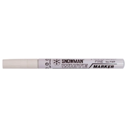Marker olejowy średni biały wkład biały 1-1,5mm okrągła końcówka Snowman
