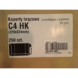 Koperta C4 HK brązowa [mm:] 229x324 A&G Koperty 250 sztuk