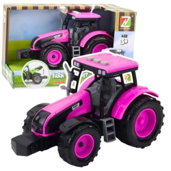 Traktor Farmerski Rolniczy Na Baterie Światła Dźwięki Różowy Lean (25163)