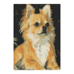 Zestaw kreatywny Diamentowa mozaika 30x40cm Chihuahua biszkoptowy Flamingo Line (1(5))