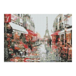 Zestaw kreatywny Diamentowa mozaika 30x40cm Ulica w Paryżu Flamingo Line (6)