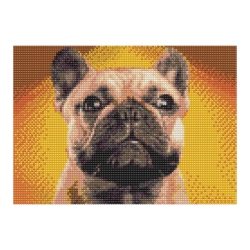 Zestaw kreatywny Diamentowa mozaika 30x40cm Buldog francuski Flamingo Line (1(66))