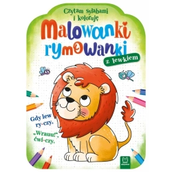 Książka dla dzieci Malowanki rymowanki z lewkiem. Czytam sylabami i koloruję Aksjomat