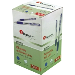 Długopis olejowy automatyczny wkład niebieski 0,7mm Titanum (BPGBLUE ECONOMY)