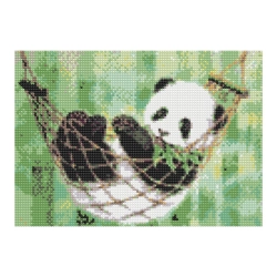 Zestaw kreatywny Diamentowa mozaika 30x40cm Panda w hamaku Flamingo Line (1(43))