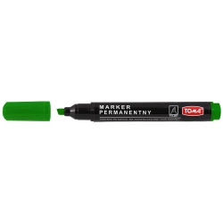 Marker permanentny wkład zielony ścięta końcówka Toma