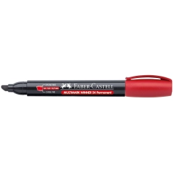 Marker permanentny wkład czerwony ścięta końcówka Faber Castell
