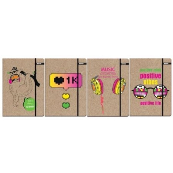 Teczka kartonowa na gumkę Beniamin Kraft Liner Fluo A4 kolor: mix 70g [mm:] 318x235 (6102137)