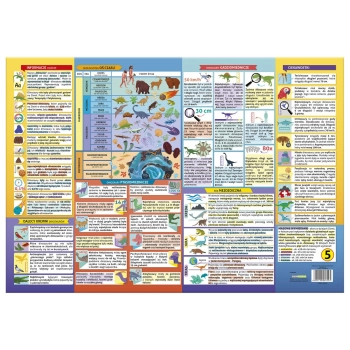 Podkład na biurko Derform dinozaury - biała [mm:] 340x500 (POEDN)