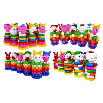 Układanka Lazur Mix piramidka kulki duże