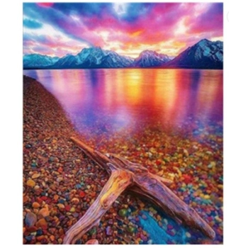 Zestaw kreatywny Norimpex Diamentowa mozaika jezioro - kolorowe kamienie 40x30cm (NO-1007412)