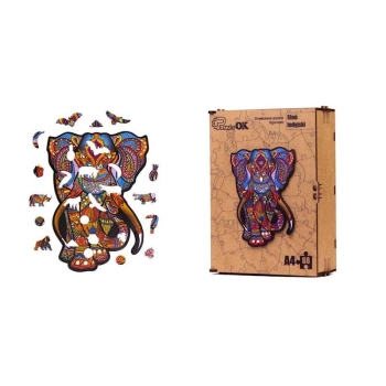 Puzzle Maksik drewniane eko 68 Słoń indyjski A4 (PE7174)