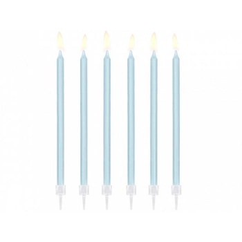 Świeczka urodzinowa Partydeco gładkie, jasny niebieski, 14cm (SCD-2-001J)