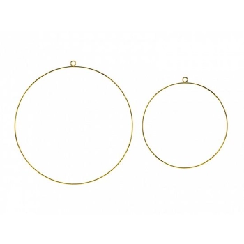 Zawieszka Partydeco dekoracyjne Koła wykonane z metalu w kolorze złotym metalizowanym (1 op. / 2 szt.) (ZDM2-019ME)