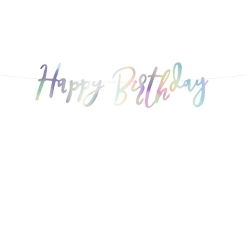 Baner Partydeco Happy Birthday opalizujący (GRL75-017)