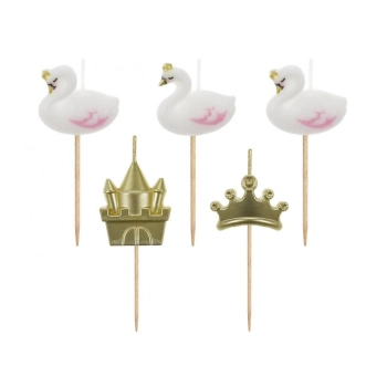Świeczka urodzinowa Godan pikery Łabędzie, 5 szt. (SF-PLAB)