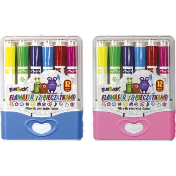 Flamaster Fun&Joy okrągłe  z pieczątkami 12 kol. (FJGCP20501-12)