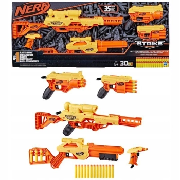 Pistolet Hasbro Nerf Alpha Strike. Blaster wyrzutnie 5szt + 30 strzałek (E8339)