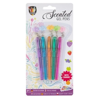 Długopis Grafix 5 mini pachnących brokatowych długopisów żelowych (150016)