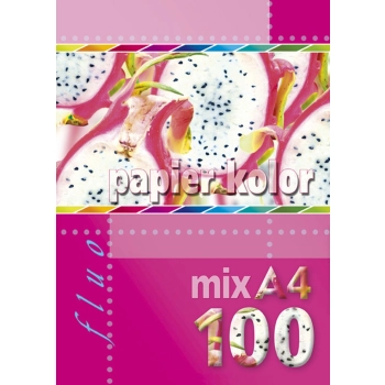 Papier kolorowy Kreska fluo A4 - mix 80g