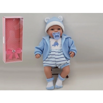 Lalka Adar bobas 45cm ze smoczkiem,dociążona groszkiem,śpiewa i mówi po polsku (505964)