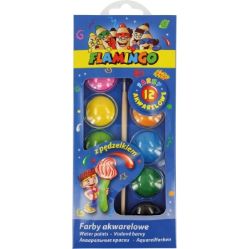 Farby akwarelowe Flamingo 12 kolor. (FA12)