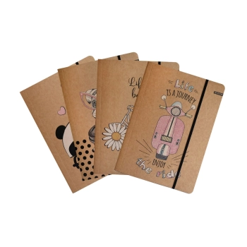 Teczka kartonowa na gumkę Beniamin Kraft Liner A4 kolor: różne