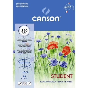 Blok artystyczny Canson Student A4 250g 10k [mm:] 210x297 (200005506)