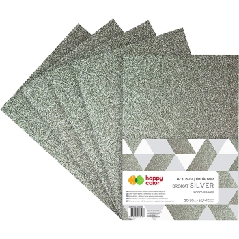 Arkusz piankowy Happy Color kolor: Srebrny 5 ark. [mm:] 210x297 (HA 7132 2030-81)