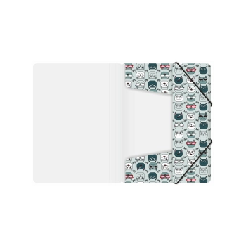 Teczka plastikowa na gumkę Biurfol SZARE KOTY A4 kolor: mix nadruk (TGN-01-10)