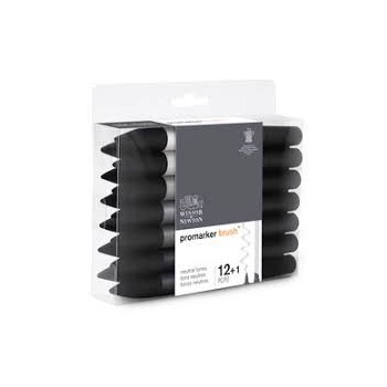 Marker specjalistyczny Winsor Zestaw 12 kolorów Promarker Brush Greys (0290144)
