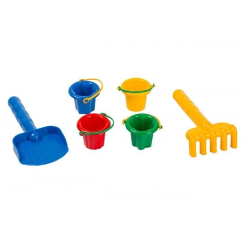 Zestaw do piasku Leszko ŁOPATKA I GRABKI + WIADERKA