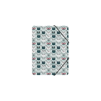 Teczka plastikowa na gumkę Biurfol SZARE KOTY A4 kolor: mix nadruk (TGN-01-10)