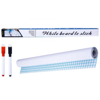 Tablica samoprzylepna Norimpex rolka 45x2cm z pisakami - biała [mm:] 450x20 (NO-1004556)