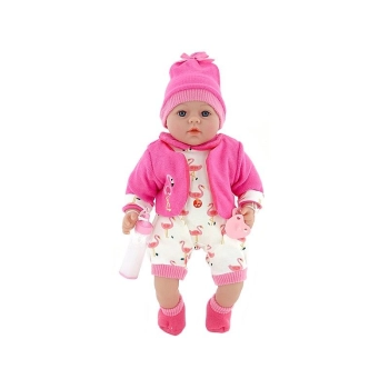 Lalka Adar bobas 45cm, smoczek + butelka, z dźwiękiem: śpiewa i mówi po polsku, torba PVC [mm:] 450 (519909)