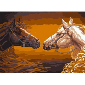 Zestaw kreatywny Norimpex Diamentowa mozaika konie z grzywą 40x30cm (NO-1006781)