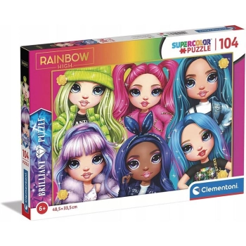 Puzzle Clementoni LALKI RAINBOW HIGH z diamencikami 104 el. (20343)