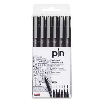 Cienkopis kreślarski Uni PIN różne grubości 190084773089, czarny mixmm 1kol. (UNI PIN- czarny)