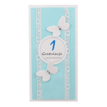 Kartka składana Deco Styl roczek ręcznie zdobiona DL