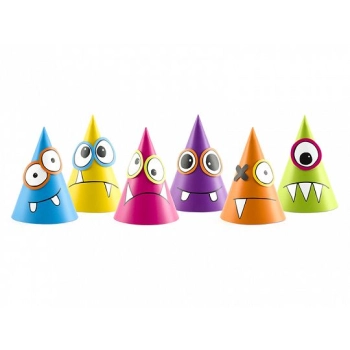 Czapka party Partydeco potworki 16 cm 1 op. / 6 szt - mix (CPP9)
