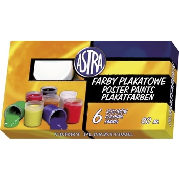 Farby plakatowe Astra kolor: mix 20ml 6 kolor. (301109001)