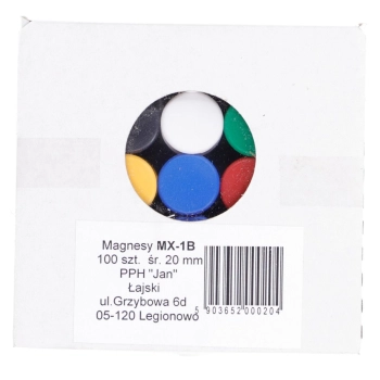 Magnes Jan - mix [mm:] 20 śr. 20mm (MX-1B) 100 sztuk