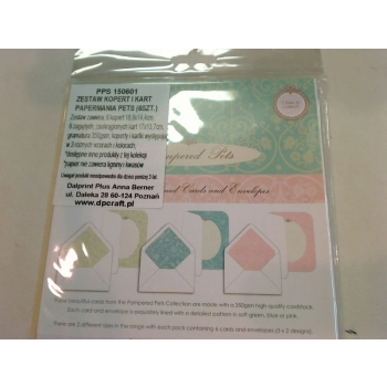 Zestaw dekoracyjny Docrafts Papermania zestaw kopert i kart pampered pets `6 (pps-150601)