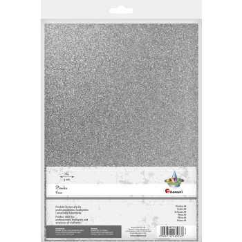 Arkusz piankowy Titanum Craft-Fun Series pianka dekoracyjna A4 brokat 5 szt. kolor: Srebrny 5 ark. (6040)