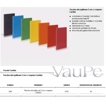 Teczka z szerokim grzbietem na rzep VauPe CARIBIC2 skrzydłowa A4 kolor: czerwony (343/21)