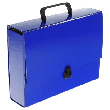 Teczka z szerokim grzbietem na zatrzask VauPe classic II A4 kolor: niebieski (305/03)