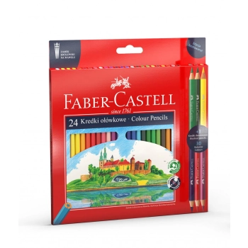 Kredki ołówkowe Faber Castell dwustronne Wawel 24+3 kol. (201481 FC)