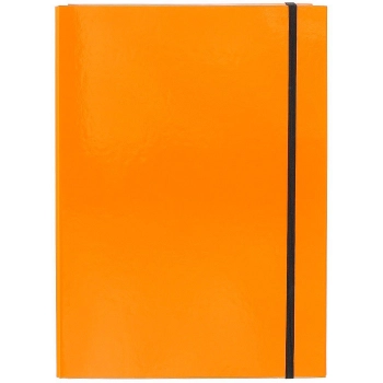 Teczka z szerokim grzbietem na gumkę VauPe CARIBIC skrzydłowa z szeroką  gumką A4 kolor: pomarańczowy (342/16)