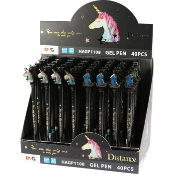 Długopis olejowy M&G niebieski 0,5mm (HAGP1108)